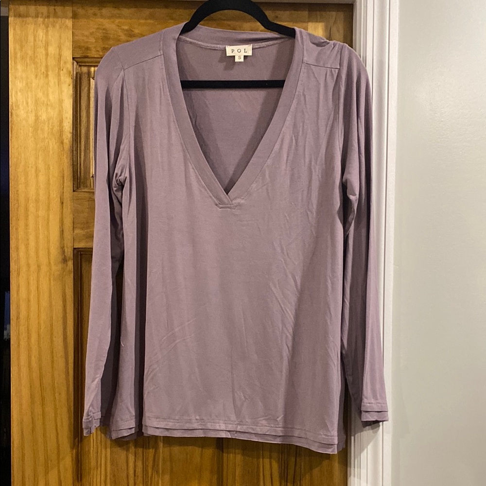 ⚡️3 for $15⚡️POL light purple V-Neck long sleeve top size small